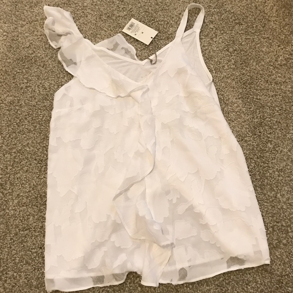 NWT tank top, white ruffle blouse - Picture 1 of 2